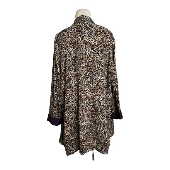 Just Nicole leopard print long sleeves open front lightweight blazer size 16W - Picture 10 of 13